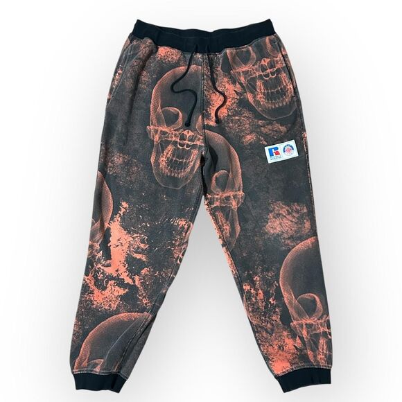 A$AP WORLDWIDE x Russell Athletic Skull print Sweatpants Size M - Picture 1 of 4